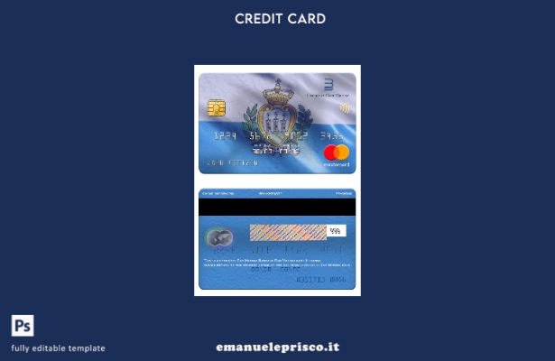 modello di carta mastercard bancaria San Marino stile verificato della Banca di 